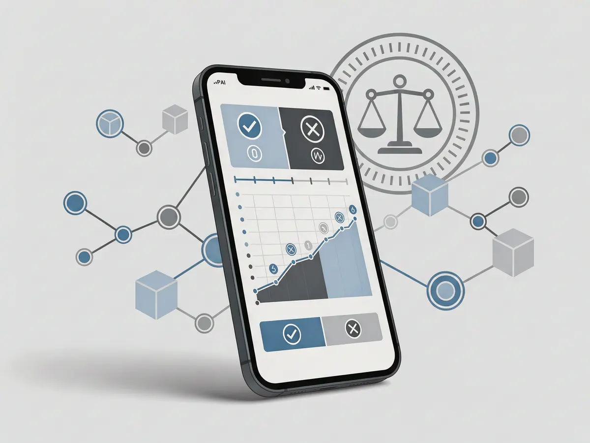 Illustration of a yes/no event contract price chart on a phone screen representing crypto prediction markets