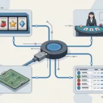 Illustration of one platform integration branching into casino, live dealer, virtual games and sportsbook verticals